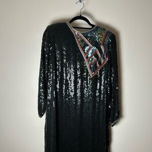Elegant Black Sequin Dress